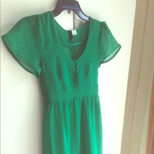 Green Polka dot Dress